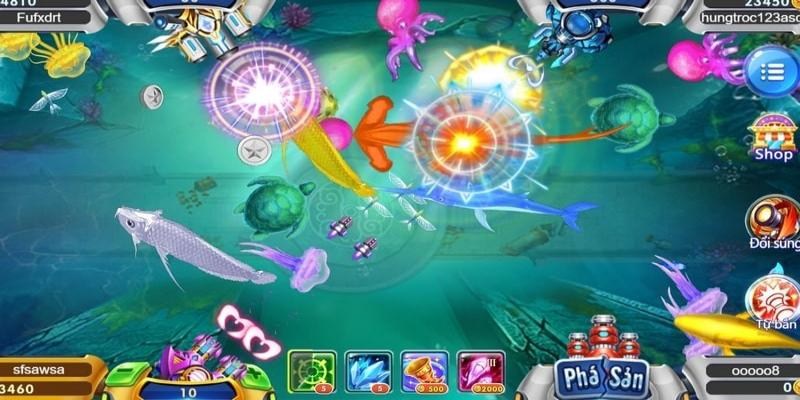 Một số phòng chơi được thiết lập trong game bắn cá